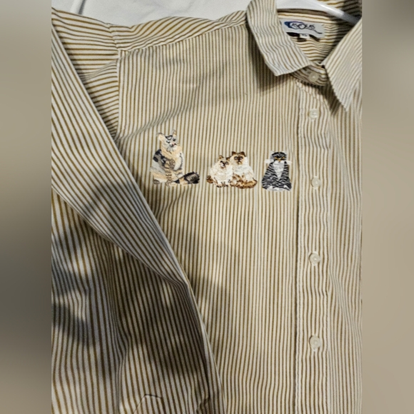 Vintage Las Olas Wearable Art W/ 7 Glitter Eyed Persian And Other Cats - Picture 12 of 16